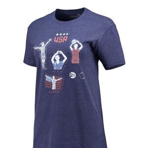 Women's Soccer round21 Navy USWNT‎ One Team One Goal T-Shirt Women's Size Small